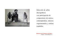 Portada de "Selección de sellos discográficos con participación de compositores de música contemporánea, músicos experimentales y artistas españoles"