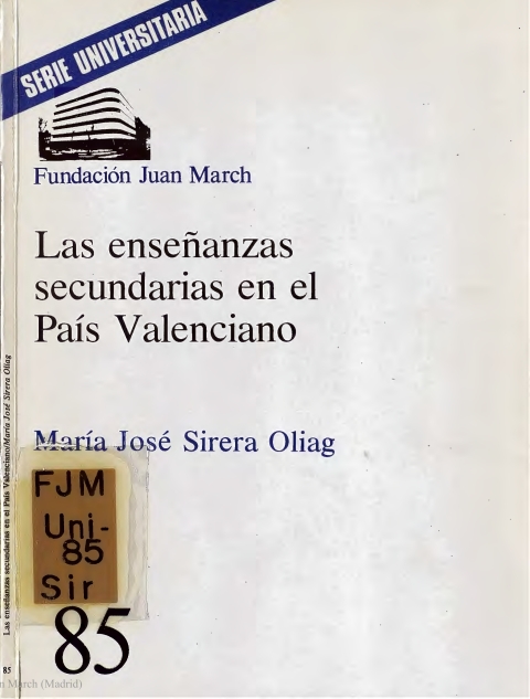 Portada de "Las enseñanzas secundarias en el País Valenciano"