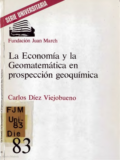 Portada de "La economía y la geomatemática en prospección geoquímica"