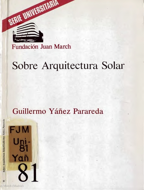 Portada de "Sobre arquitectura solar"