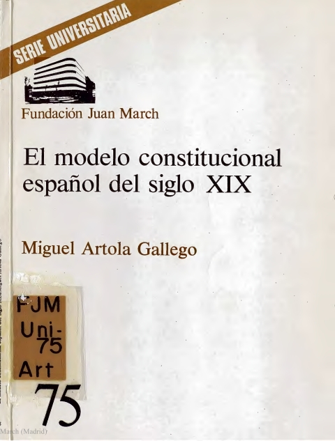 Portada de "El modelo constitucional español del siglo XIX"