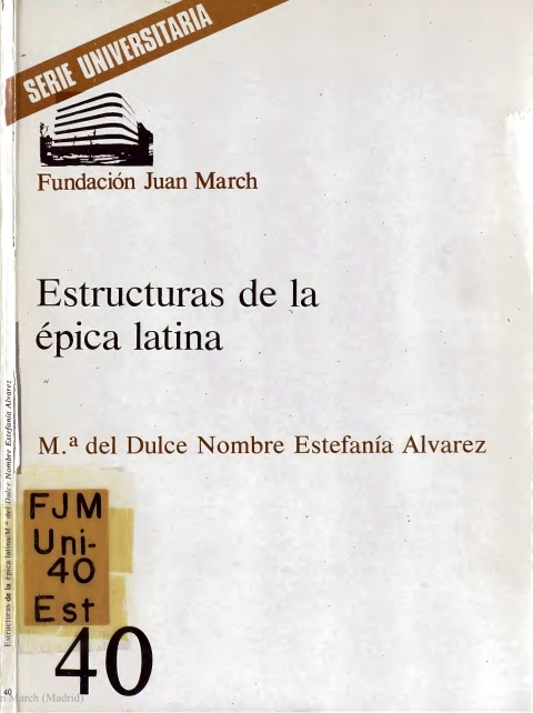 Portada de "Estructuras de la épica latina"