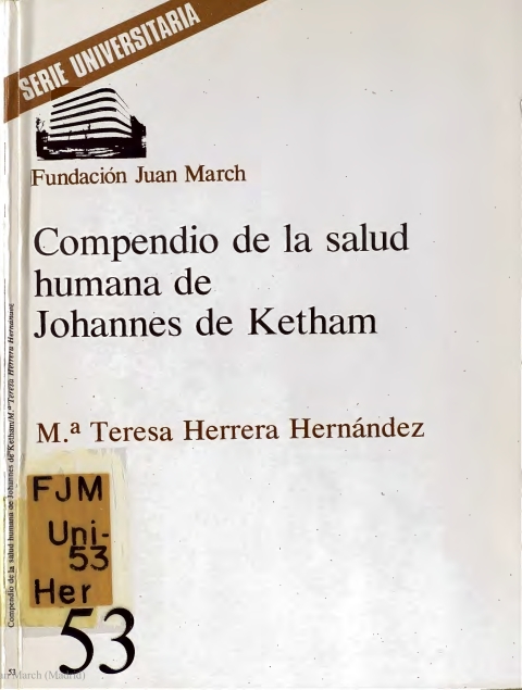 Portada de "Compendio de la salud humana de Johannes de Ketham"