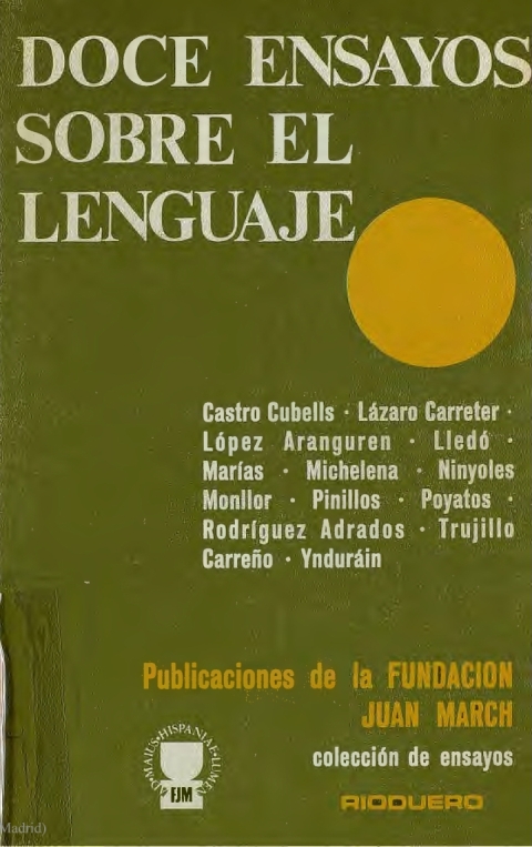 Portada de "Doce ensayos sobre el lenguaje"