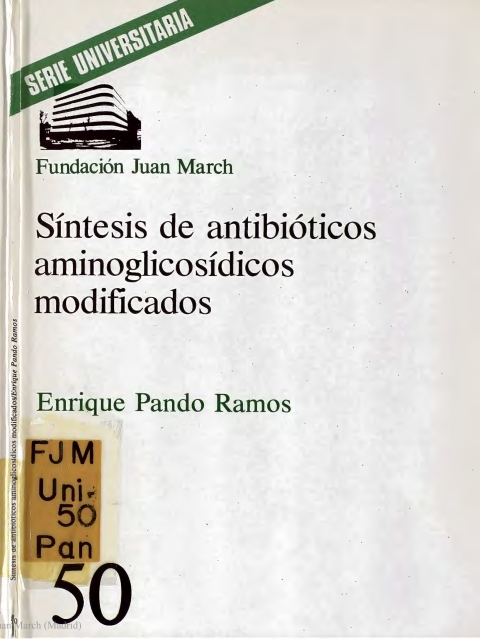 Portada de "Síntesis de antibióticos aminoglicosídicos modificados"