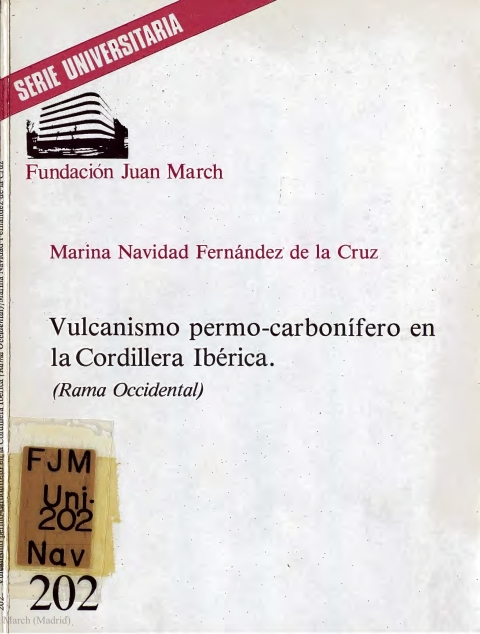 Portada de "Vulcanismo permo-carbonífero en la Cordillera Ibérica : (rama occidental)"