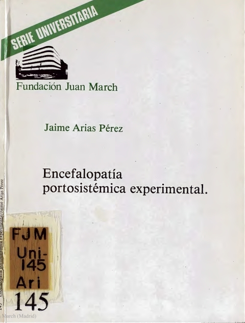 Portada de "Encefalopatía portosistémica experimental"
