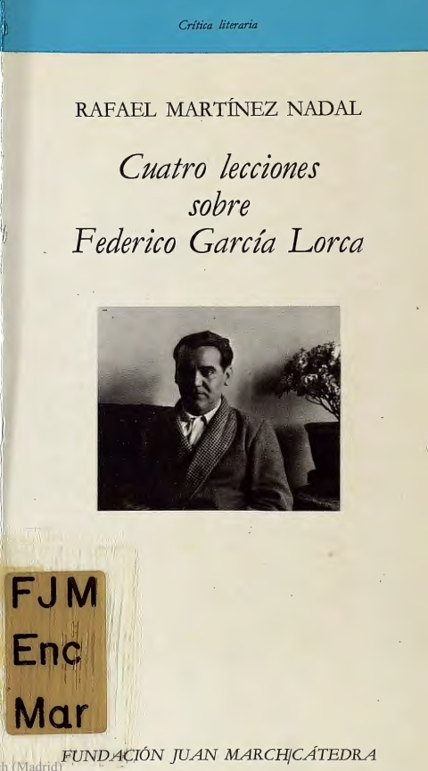 Portada de "Cuatro lecciones sobre Federico García Lorca"