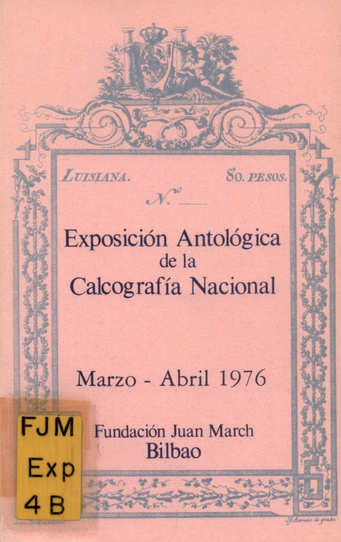 Portada de "Exposición Antológica de la Calcografía Nacional : marzo-abril 1976"
