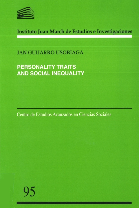 Portada de "Personality Traits and Social Inequality"