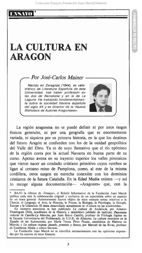 Portada de "La cultura en Aragón"