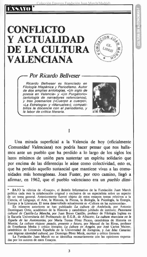 Portada de "Conflicto y actualidad de la cultura valenciana"