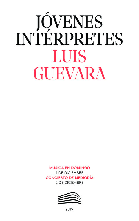 Portada de "Luis Guevara. Jóvenes intérpretes. 1 y 2 de diciembre de 2019"