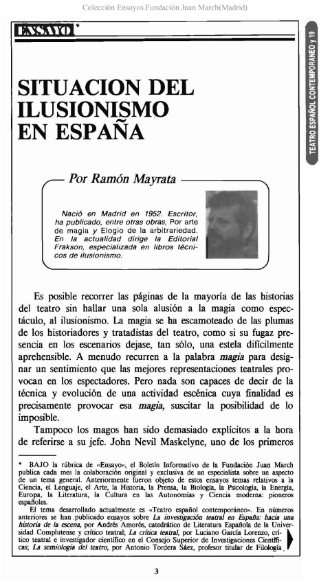 Portada de "Situación del ilusionismo en España"