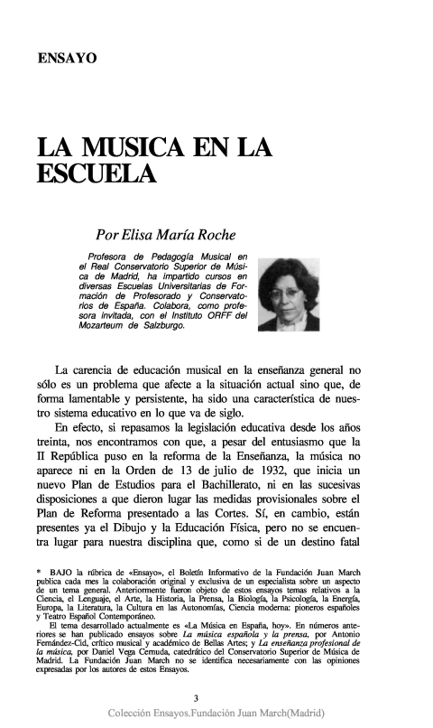 Portada de "La música en la escuela"