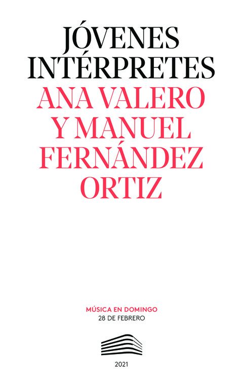 Portada de "Ana Valero y Manuel Fernández. Jóvenes intérpretes. 28 de febrero de 2021"