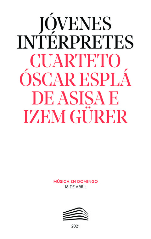 Portada de "Cuarteto Óscar Esplá de Asisa. Jóvenes intérpretes. 18 de abril de 2021"