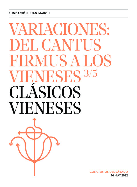 Portada de "Variaciones: del cantus firmus a los vieneses. Clásicos vieneses. Conciertos del Sábado. 14 de mayo de 2022"