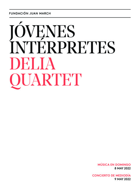 Portada de "Delia Quartet. Jóvenes intérpretes. 8 de mayo de 2022"