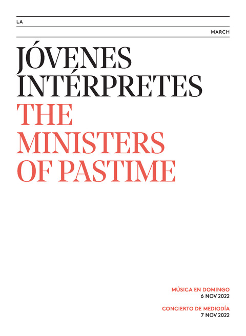 Portada de "The Ministers of Pastime. Jóvenes intérpretes. 6 de noviembre de 2022"