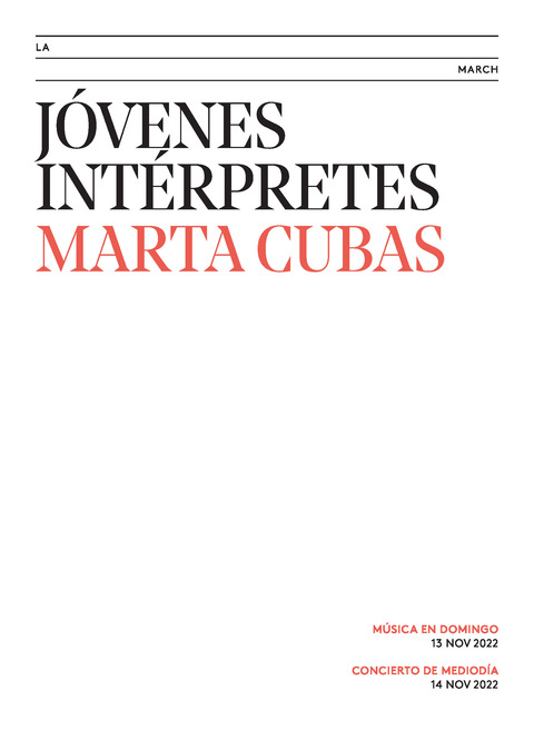 Portada de "Marta Cubas. Jóvenes intérpretes. 13 de noviembre de 2022"