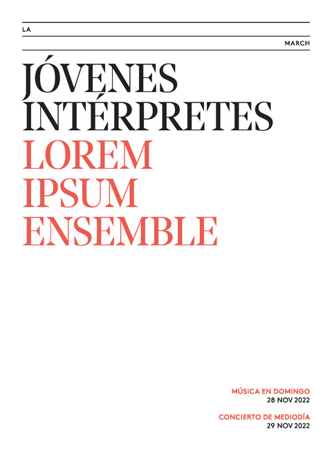 Portada de "Lorem Ipsum Ensemble. Jóvenes intérpretes. 27 de noviembre de 2022"