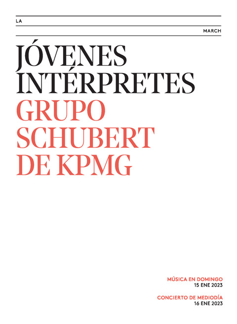 Portada de "Grupo Schubert de KPMG. Jóvenes intérpretes. 15 de enero de 2023"