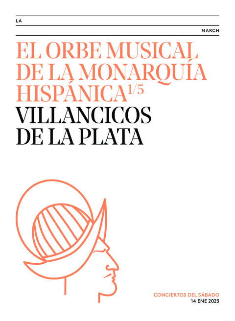 Portada de "El orbe musical de la Monarquía Hispánica. Villancicos de La Plata. Conciertos del Sábado. 14 de enero de 2023"