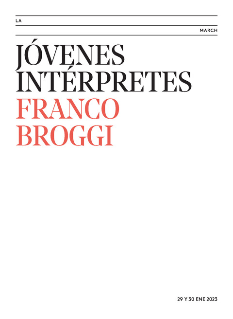 Portada de "Franco Broggi. Jóvenes intérpretes. 29 de enero de 2023"