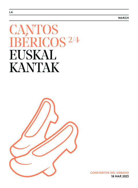 Portada de "Cantos ibéricos. Euskal Kantak. Conciertos del Sábado. 18 de marzo de 2023"