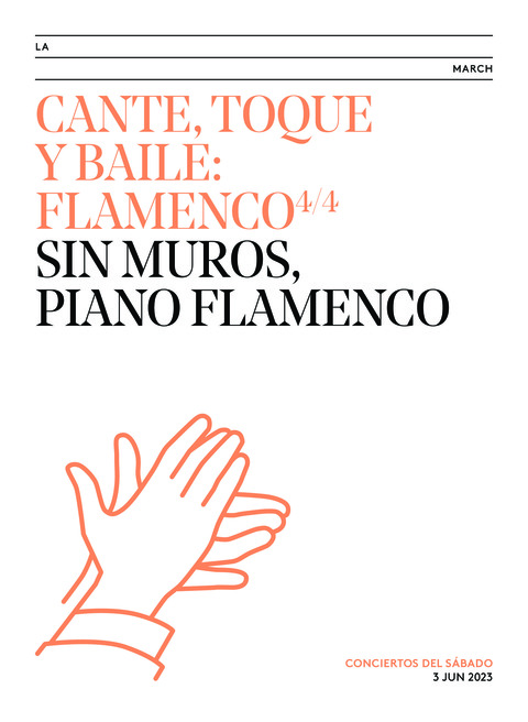 Portada de "Cante, toque y baile: flamenco. Sin muros, piano flamenco. Conciertos del Sábado. 3 de junio de 2023"