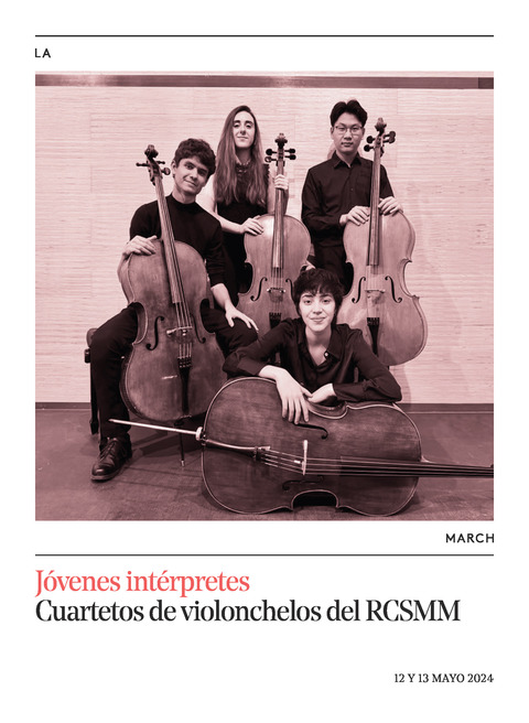 Portada de "Cuartetos de violonchelos del RCSMM. Jóvenes intérpretes. 12 y 13 de mayo de 2024"