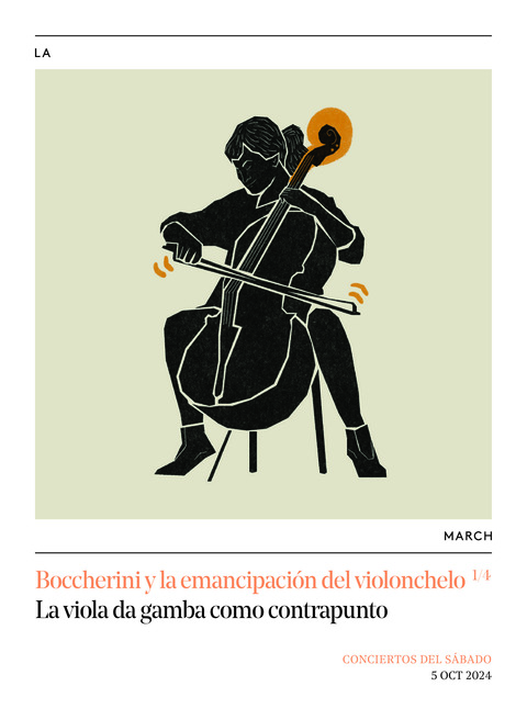 Portada de "Boccherini y la emancipación del violonchelo. La viola da gamba como contrapunto. Conciertos del Sábado. 5 de octubre de 2024"