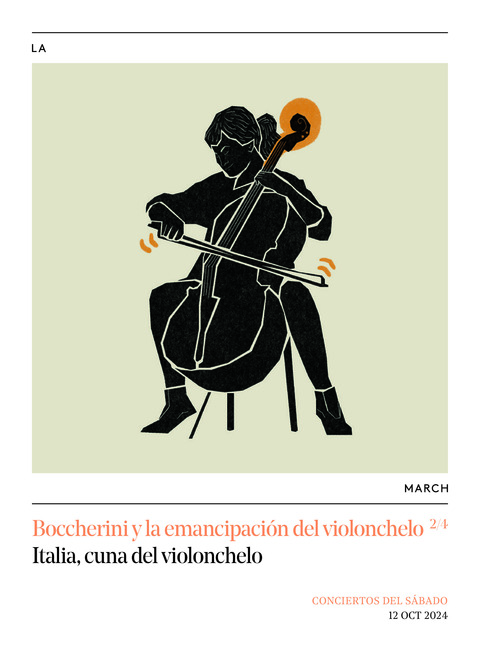 Portada de "Boccherini y la emancipación del violonchelo. Italia, cuna del violonchelo. Conciertos del Sábado. 12 de octubre de 2024"