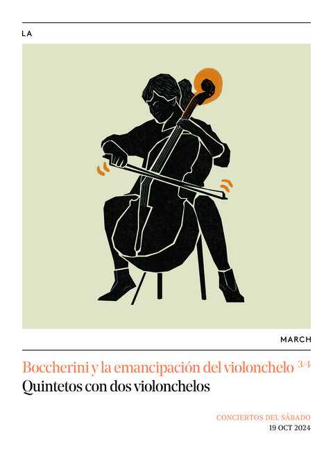 Portada de "Boccherini y la emancipación del violonchelo. Quintetos con dos violonchelos. Conciertos del Sábado. 19 de octubre de 2024"