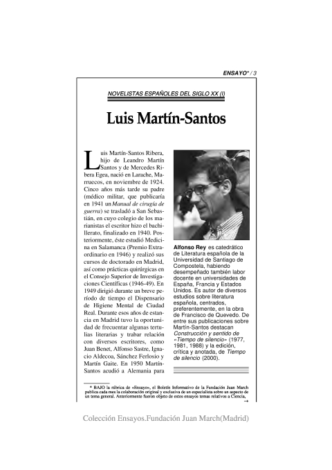 Portada de "Luis Martín–Santos"