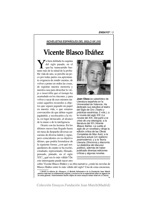 Portada de "Vicente Blasco Ibáñez"