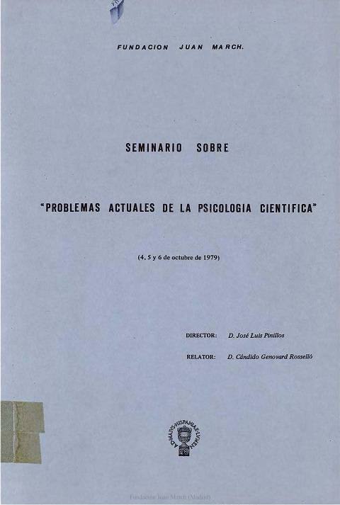 Portada de "Seminario sobre Problemas actuales de la psicología científica :4, 5 y 6 de octubre de 1979"
