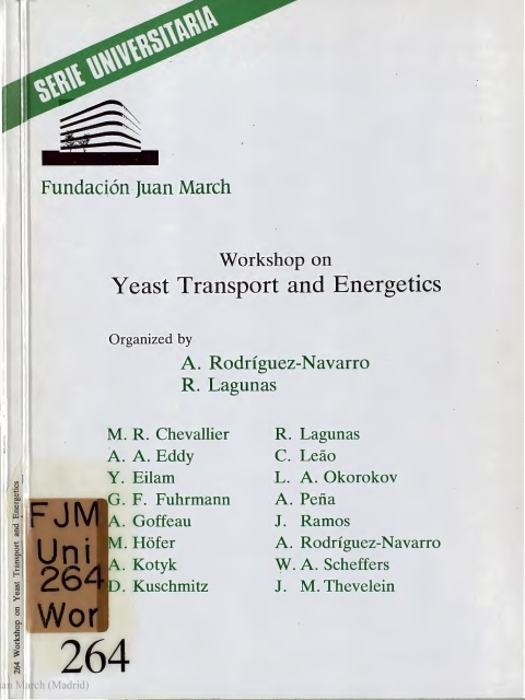 Portada de "Workshop on Yeast Transport and Energetics"