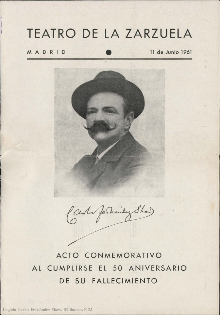 Carlos Fernández Shaw acto conmemorativo al cumplirse el 50