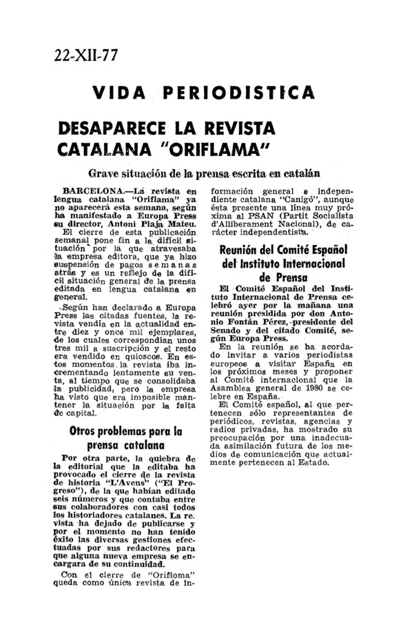 Catalán, español y europeo - Revista de Prensa