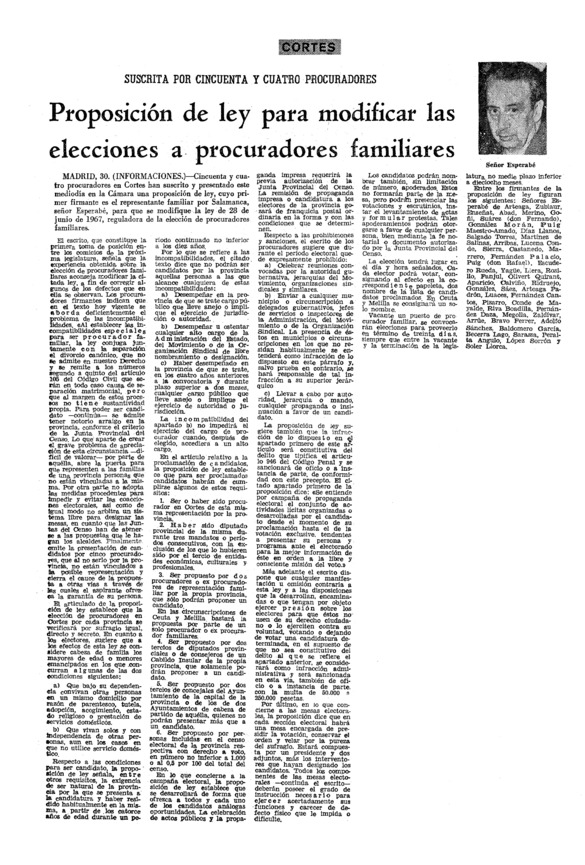 Proposición de ley para modificar las elecciones a procuradores ...