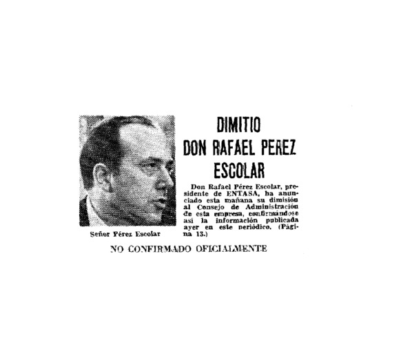 Dimitió Don Rafael Pérez Escolar - Archivo Linz de la Transición ...
