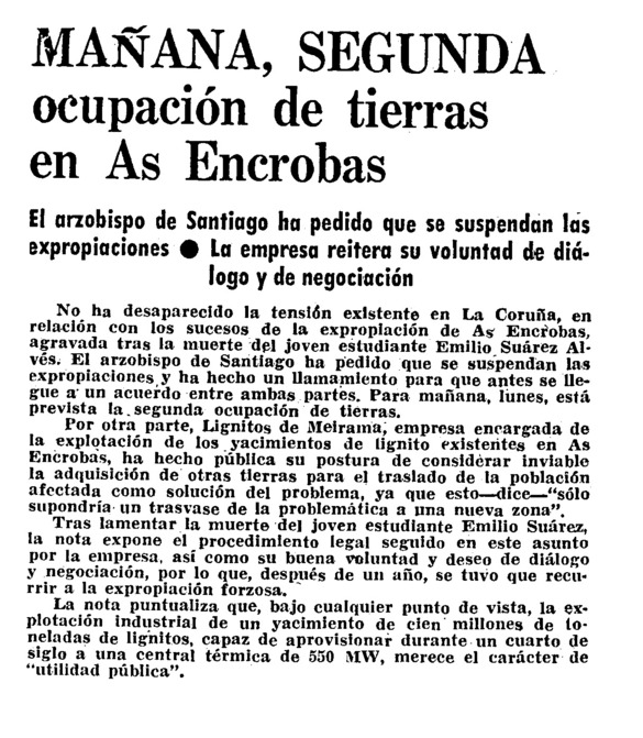 Mañana, segunda ocupación de tierras de As Encrobas Archivo Linz de