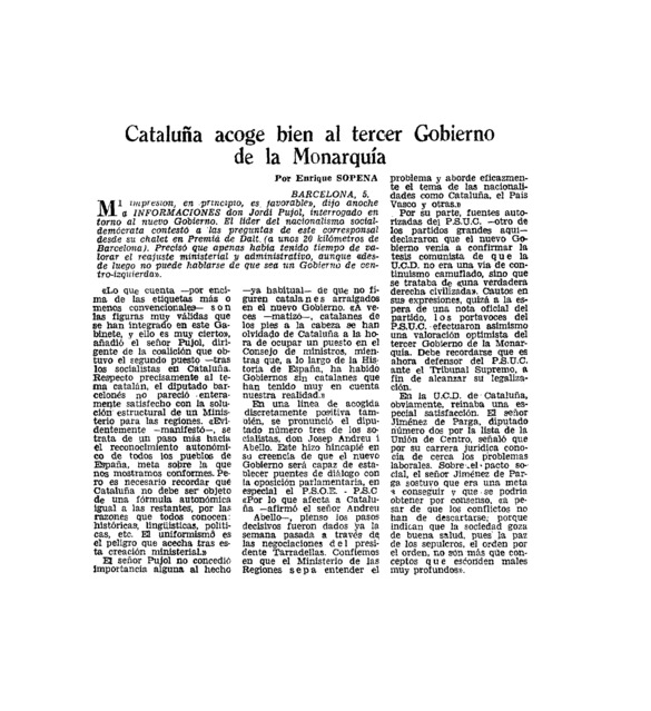 El catalán, idioma oficial - Archivo Linz de la Transición española