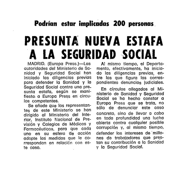 Presunta nueva estafa a la seguridad social - Archivo Linz de la ...