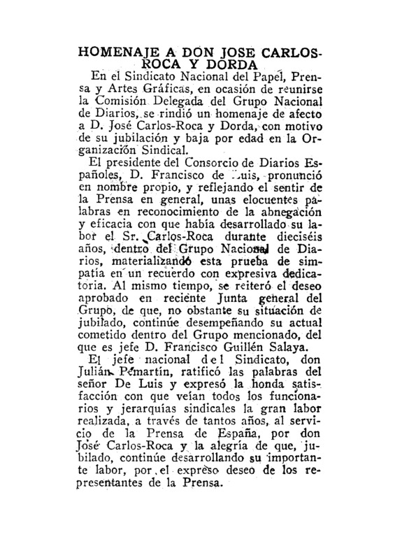 Homenaje a Don José Carlos Roca y Dorda - Archivo Linz de la Transición ...