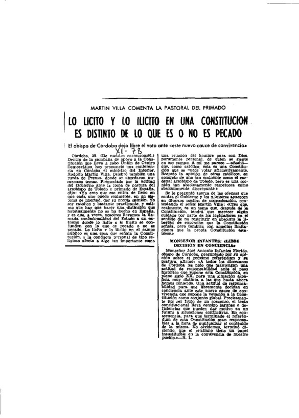 Lo lícito y lo ilícito en una constitución es distinto de lo que es o ...
