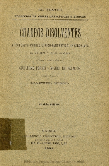 Cuadros disolventes:apropósito cómico-lírico-fantástico inverosímil en un acto y cinco cuadros en prosa y verso