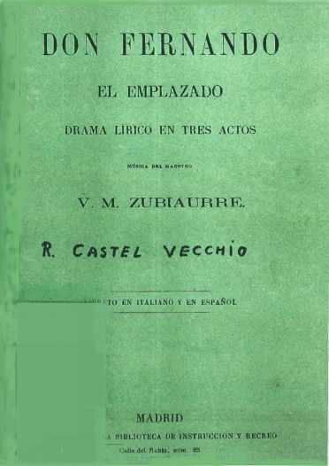 Don Fernando el Emplazado:drama lírico en tres actos